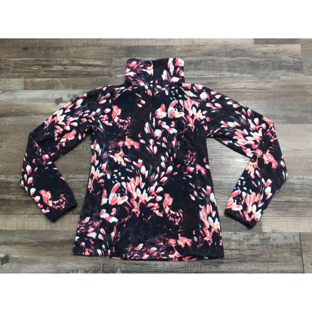 Columbia Women's Medium Blue Pink Floral Glacial IV Half Zip Fleece Sweater